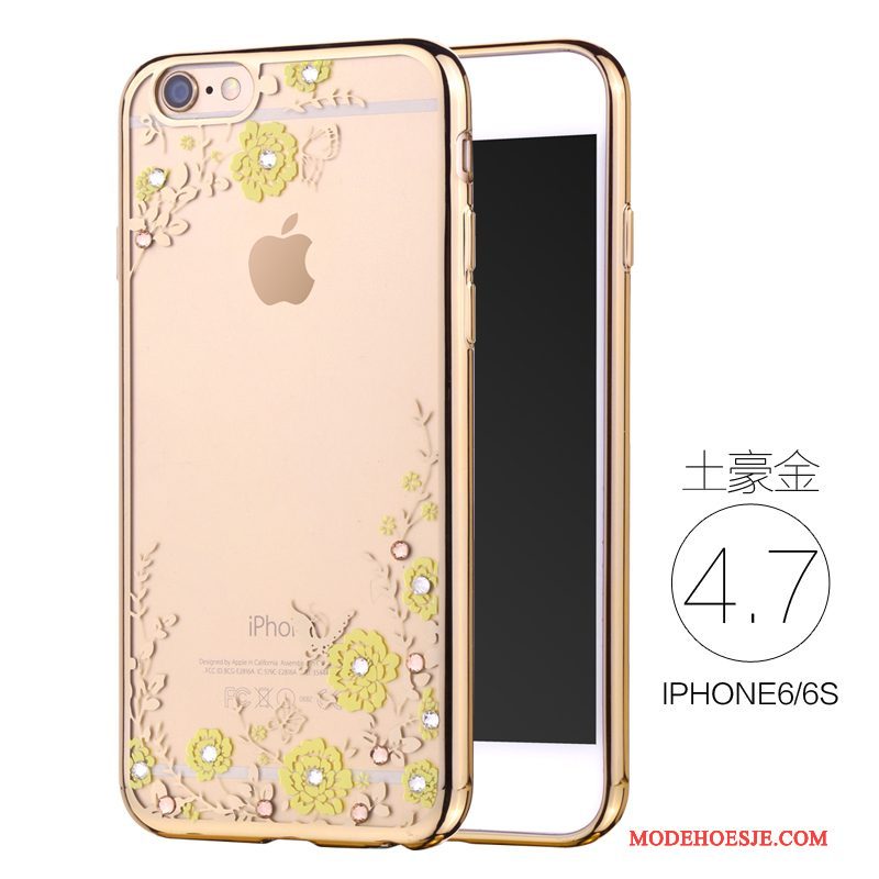 Hoesje iPhone 6/6s Strass Roze Dun, Hoes iPhone 6/6s Zacht Nieuwtelefoon