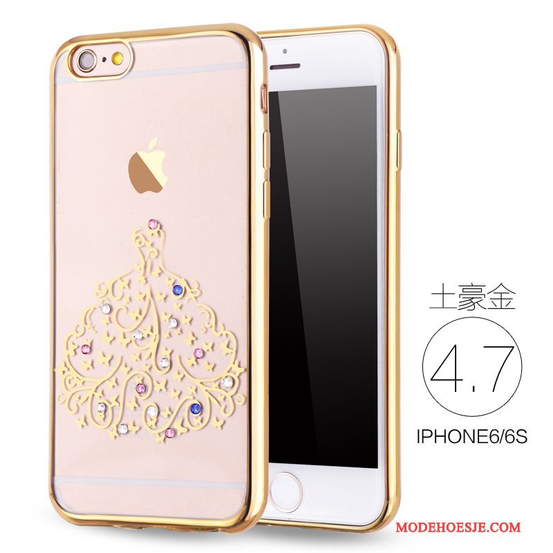 Hoesje iPhone 6/6s Strass Roze Dun, Hoes iPhone 6/6s Zacht Nieuwtelefoon