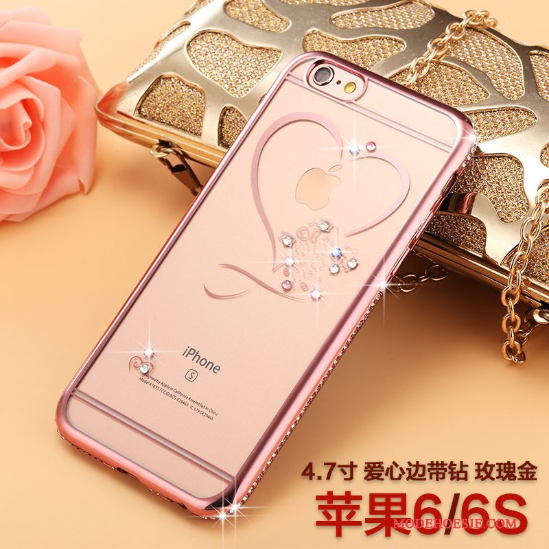 Hoesje iPhone 6/6s Strass Telefoon Roze, Hoes iPhone 6/6s Zakken Goud Rood