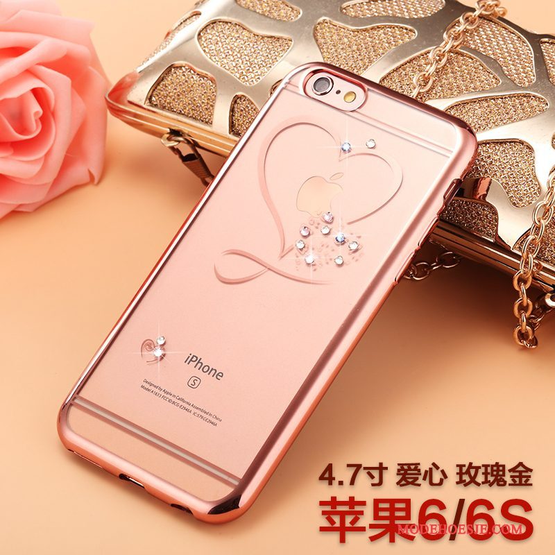 Hoesje iPhone 6/6s Strass Telefoon Roze, Hoes iPhone 6/6s Zakken Goud Rood