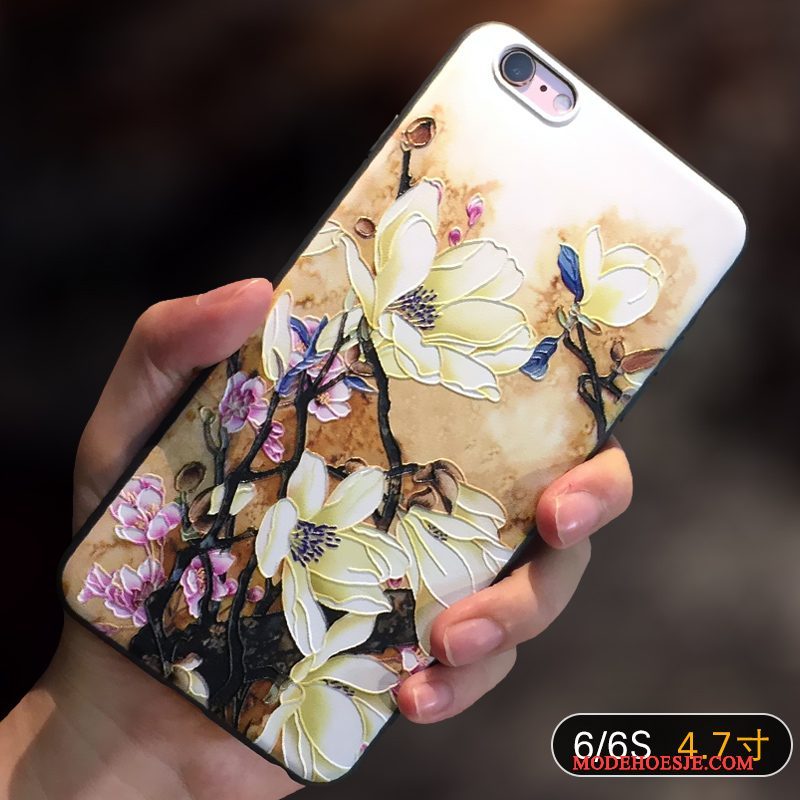 Hoesje iPhone 6/6s Zacht Anti-fall Roze, Hoes iPhone 6/6s Siliconen Dun Geel
