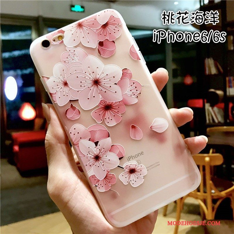 Hoesje iPhone 6/6s Zacht Anti-fall Roze, Hoes iPhone 6/6s Siliconen Nieuwtelefoon