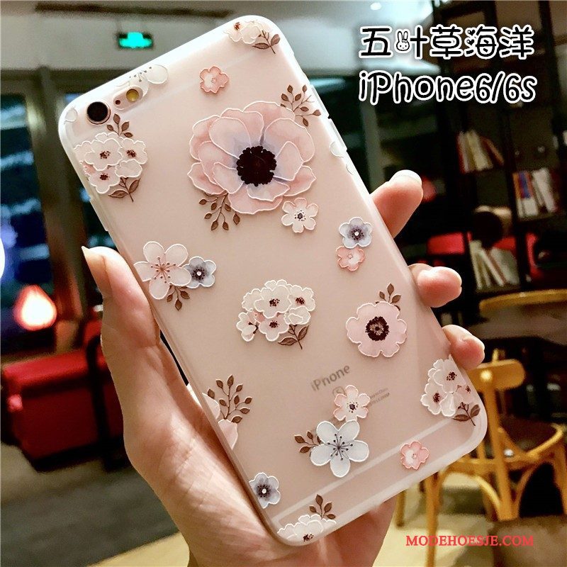 Hoesje iPhone 6/6s Zacht Anti-fall Roze, Hoes iPhone 6/6s Siliconen Nieuwtelefoon