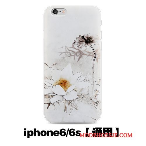 Hoesje iPhone 6/6s Zacht Anti-fall Wit, Hoes iPhone 6/6s Bescherming Chinese Stijltelefoon