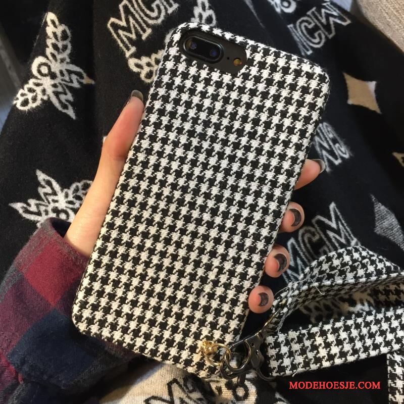 Hoesje iPhone 6/6s Zacht Doek Flanel, Hoes iPhone 6/6s Scheppend Fluweel Zwart