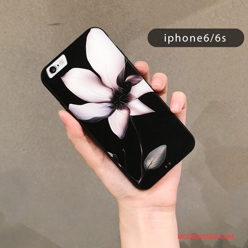 Hoesje iPhone 6/6s Zacht Elegante Schoonheid, Hoes iPhone 6/6s Scheppend Zwart Schrobben