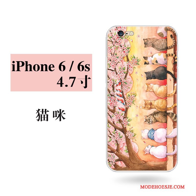 Hoesje iPhone 6/6s Zacht Konijn Diepe Kleur, Hoes iPhone 6/6s Siliconen Vers Zoet