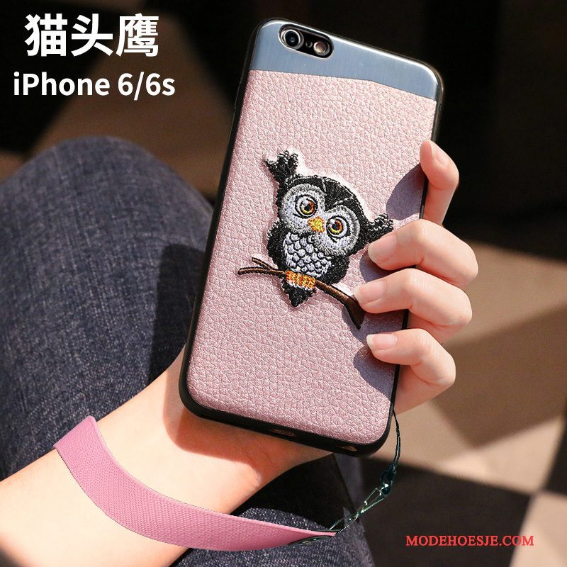 Hoesje iPhone 6/6s Zacht Roze Trendy Merk, Hoes iPhone 6/6s Bescherming Fluweel Anti-fall