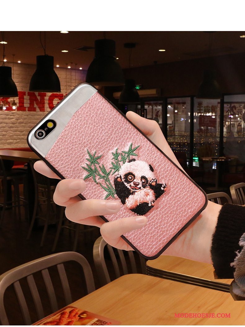 Hoesje iPhone 6/6s Zacht Roze Trendy Merk, Hoes iPhone 6/6s Bescherming Fluweel Anti-fall