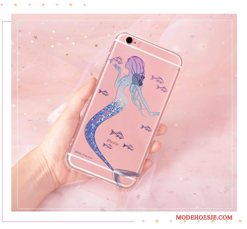 Hoesje iPhone 6/6s Zacht Telefoon Roze, Hoes iPhone 6/6s Siliconen Anti-fall Hanger