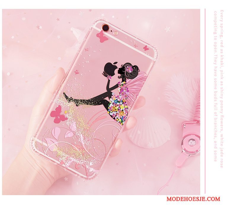 Hoesje iPhone 6/6s Zacht Telefoon Roze, Hoes iPhone 6/6s Siliconen Anti-fall Hanger