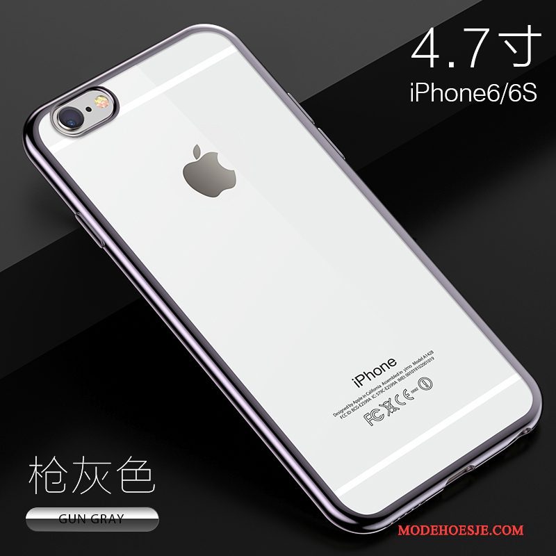 Hoesje iPhone 6/6s Zakken Doorzichtig Anti-fall, Hoes iPhone 6/6s Siliconen Zilver Dun