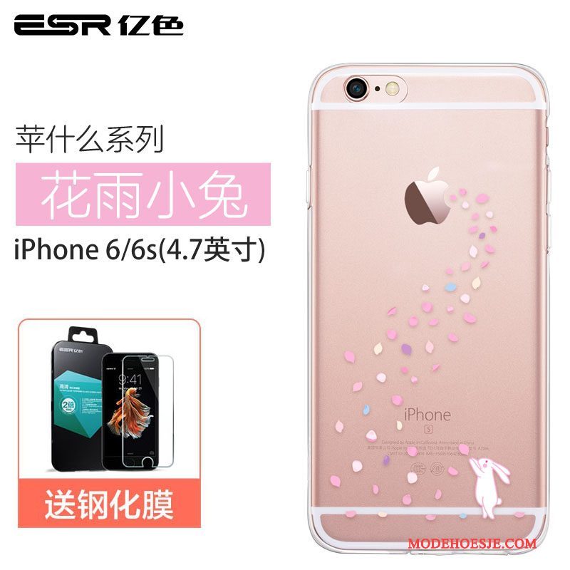 Hoesje iPhone 6/6s Zakken Doorzichtigtelefoon, Hoes iPhone 6/6s Bescherming Anti-fall Roze