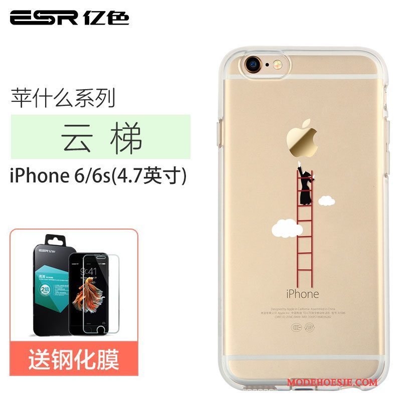 Hoesje iPhone 6/6s Zakken Doorzichtigtelefoon, Hoes iPhone 6/6s Bescherming Anti-fall Roze