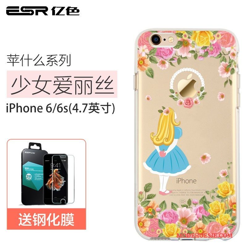 Hoesje iPhone 6/6s Zakken Doorzichtigtelefoon, Hoes iPhone 6/6s Bescherming Anti-fall Roze