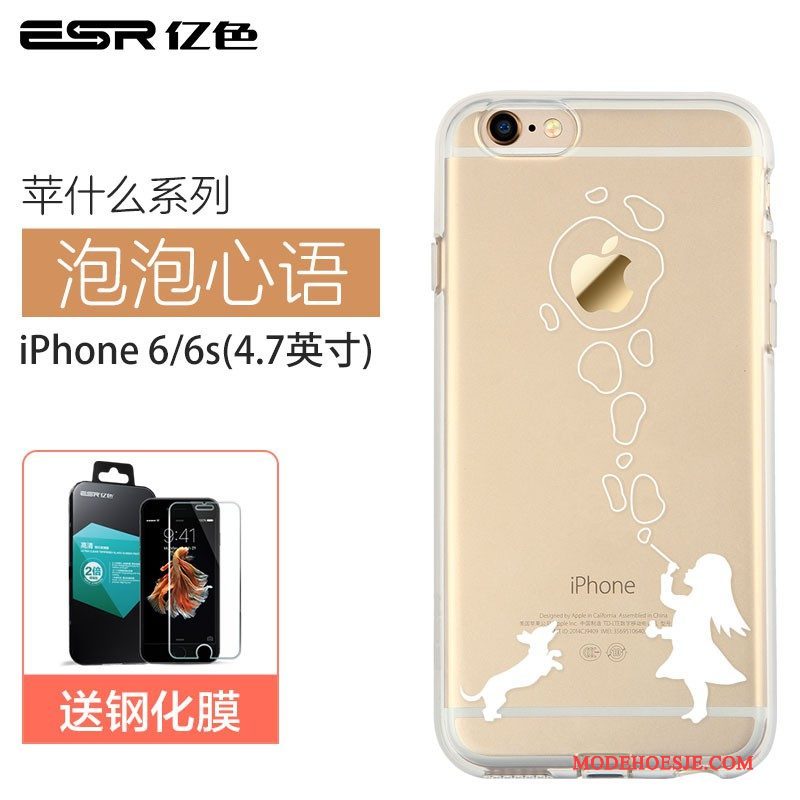 Hoesje iPhone 6/6s Zakken Doorzichtigtelefoon, Hoes iPhone 6/6s Bescherming Anti-fall Roze