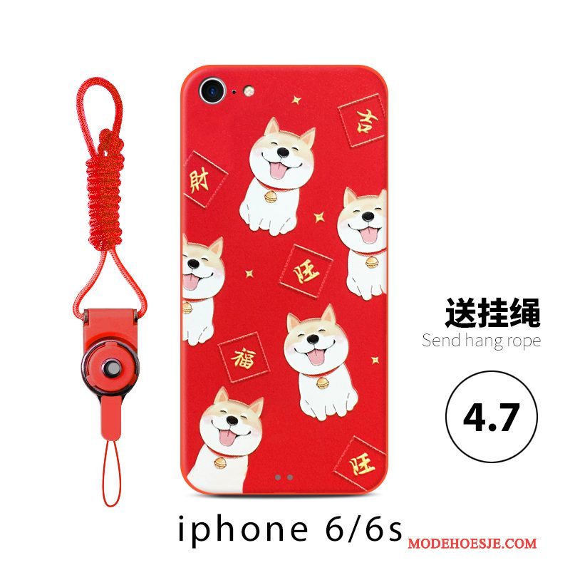 Hoesje iPhone 6/6s Zakken Lovers Rood, Hoes iPhone 6/6s Hond Anti-fall