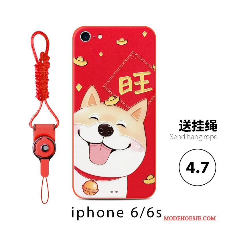 Hoesje iPhone 6/6s Zakken Lovers Rood, Hoes iPhone 6/6s Hond Anti-fall