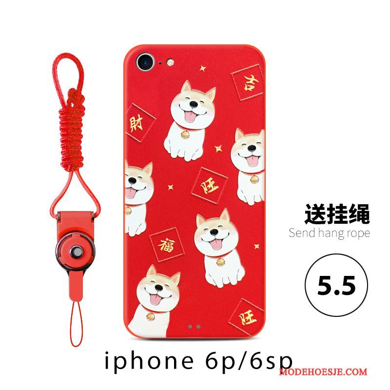 Hoesje iPhone 6/6s Zakken Lovers Rood, Hoes iPhone 6/6s Hond Anti-fall