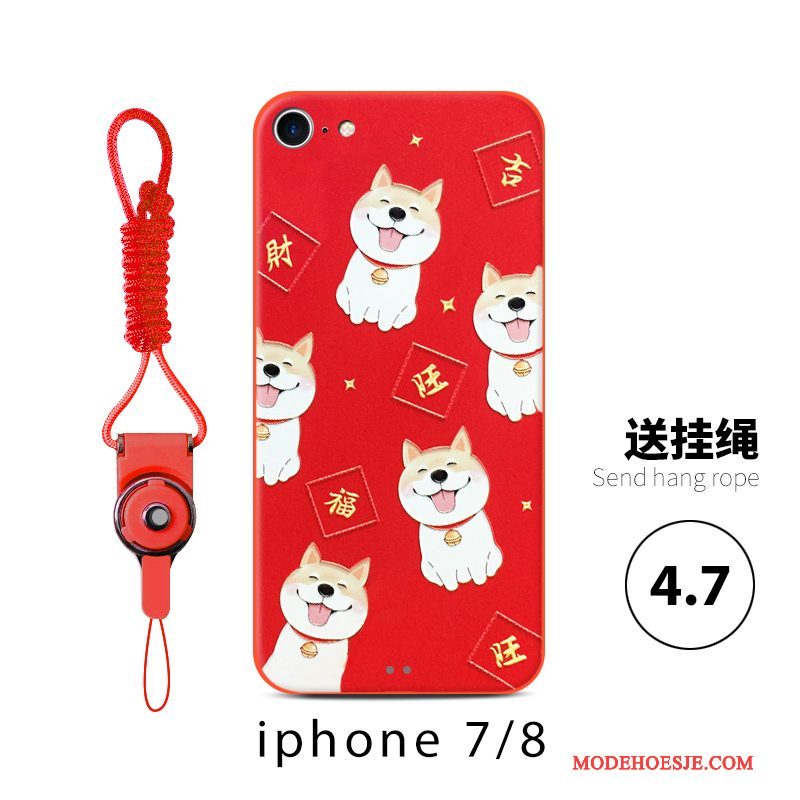 Hoesje iPhone 6/6s Zakken Lovers Rood, Hoes iPhone 6/6s Hond Anti-fall