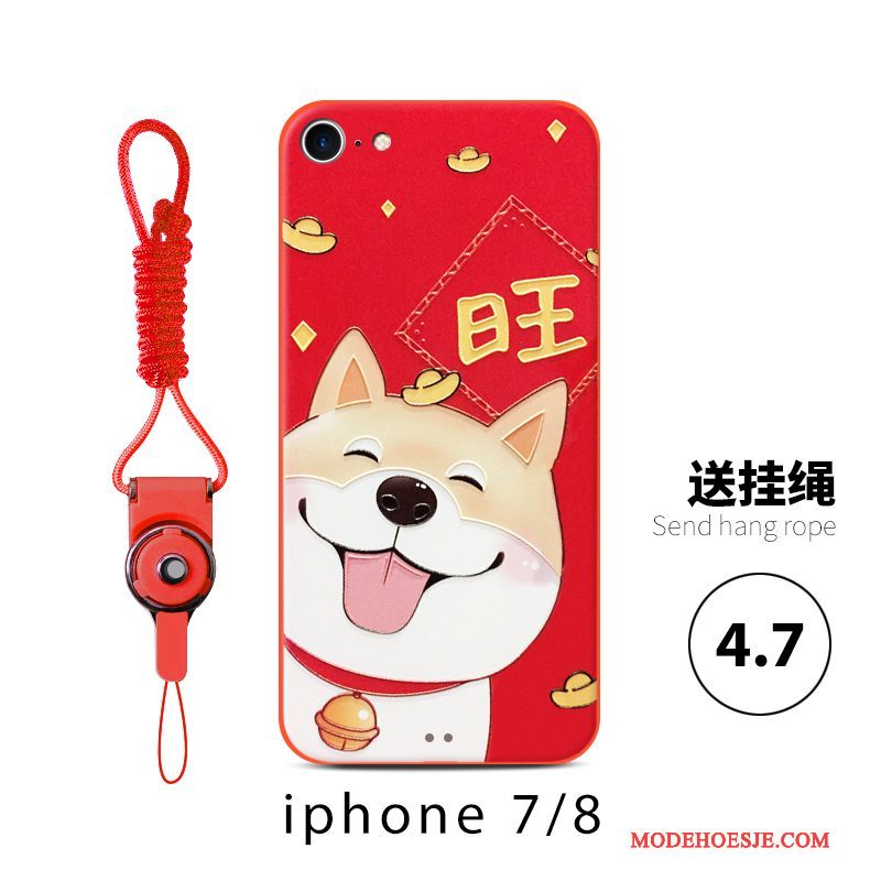 Hoesje iPhone 6/6s Zakken Lovers Rood, Hoes iPhone 6/6s Hond Anti-fall