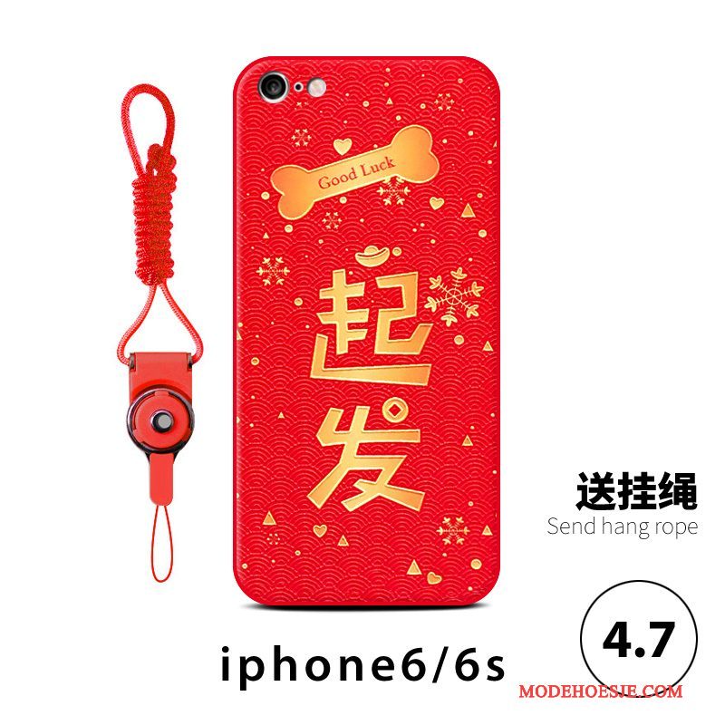 Hoesje iPhone 6/6s Zakken Lovers Rood, Hoes iPhone 6/6s Hond Anti-fall