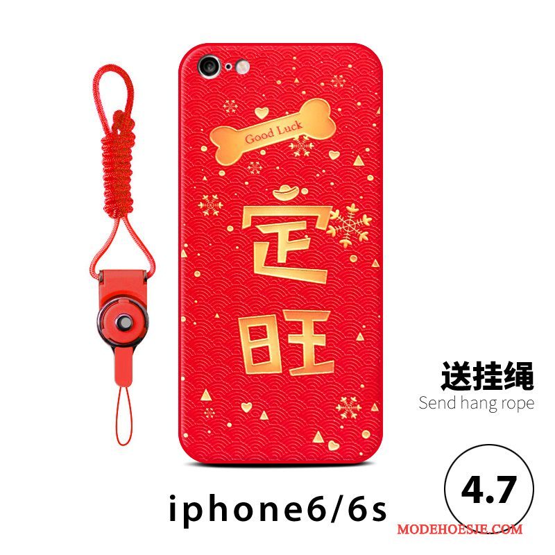 Hoesje iPhone 6/6s Zakken Lovers Rood, Hoes iPhone 6/6s Hond Anti-fall