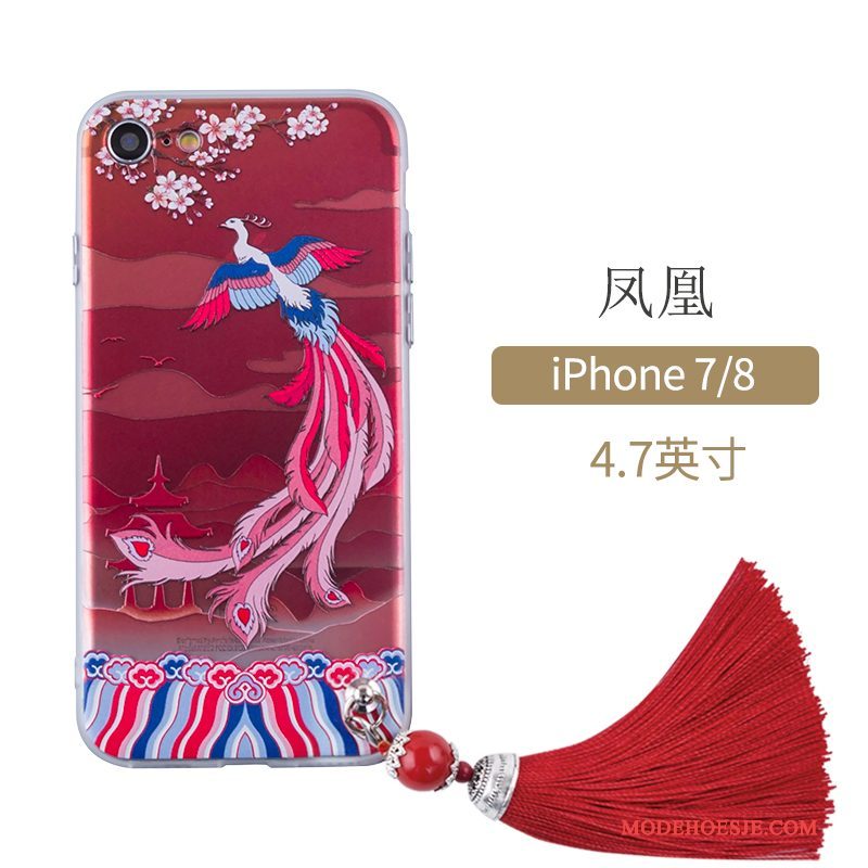 Hoesje iPhone 7 Bescherming Kunst Chinese Stijl, Hoes iPhone 7 Blauwtelefoon