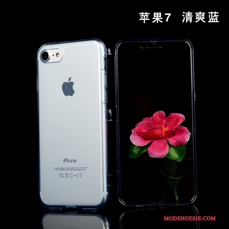Hoesje iPhone 7 Bescherming Telefoon Persoonlijk, Hoes iPhone 7 Siliconen Anti-fall Blauw