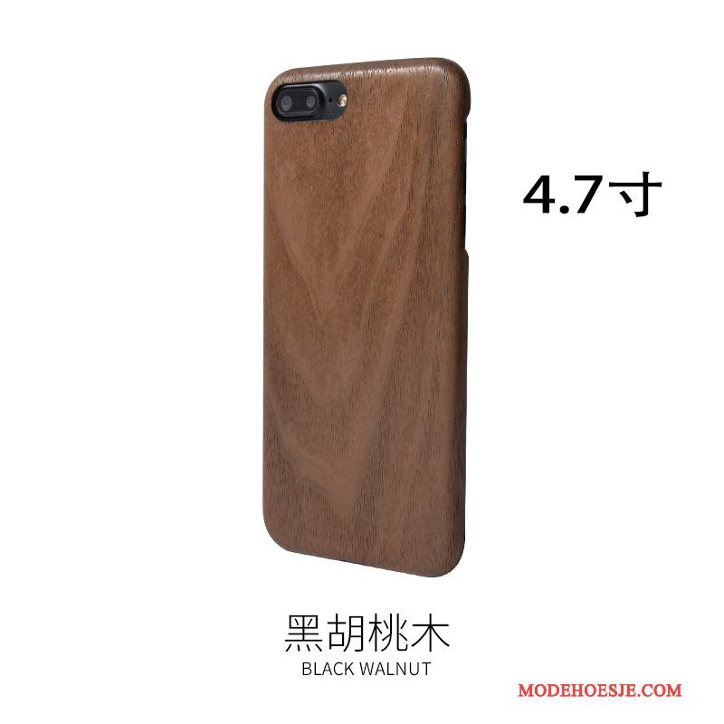 Hoesje iPhone 7 Hout Telefoon Massief Hout, Hoes iPhone 7 Bescherming Geel Voelen