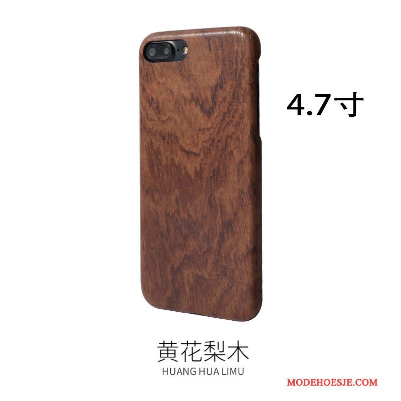 Hoesje iPhone 7 Hout Telefoon Massief Hout, Hoes iPhone 7 Bescherming Geel Voelen