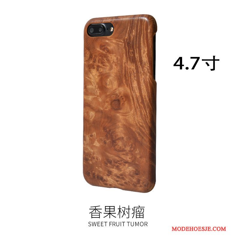 Hoesje iPhone 7 Hout Telefoon Massief Hout, Hoes iPhone 7 Bescherming Geel Voelen