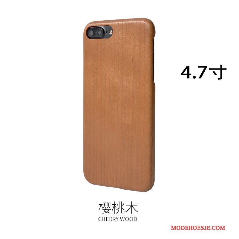 Hoesje iPhone 7 Hout Telefoon Massief Hout, Hoes iPhone 7 Bescherming Geel Voelen