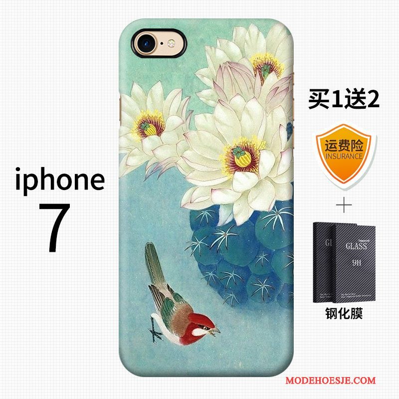 Hoesje iPhone 7 Kleur Kunst Kraan, Hoes iPhone 7 Vintage Chinese Stijltelefoon