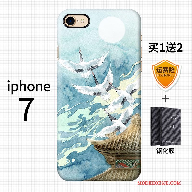 Hoesje iPhone 7 Kleur Kunst Kraan, Hoes iPhone 7 Vintage Chinese Stijltelefoon