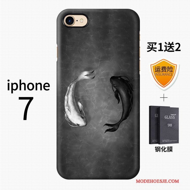 Hoesje iPhone 7 Kleur Kunst Kraan, Hoes iPhone 7 Vintage Chinese Stijltelefoon