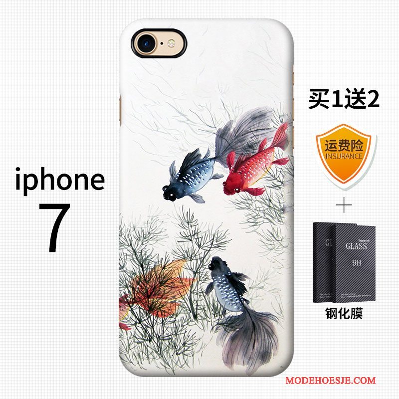 Hoesje iPhone 7 Kleur Kunst Kraan, Hoes iPhone 7 Vintage Chinese Stijltelefoon