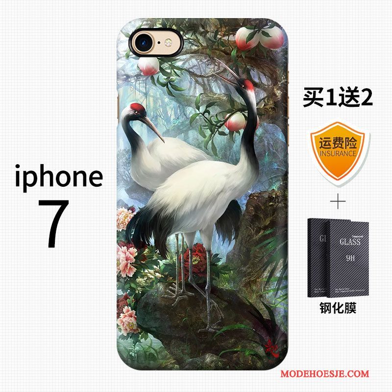 Hoesje iPhone 7 Kleur Kunst Kraan, Hoes iPhone 7 Vintage Chinese Stijltelefoon