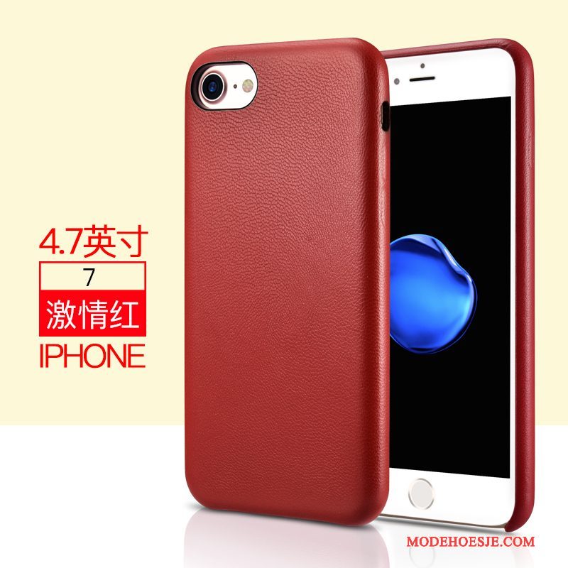 Hoesje iPhone 7 Leer Bedrijf Zwart, Hoes iPhone 7 Bescherming Minitelefoon