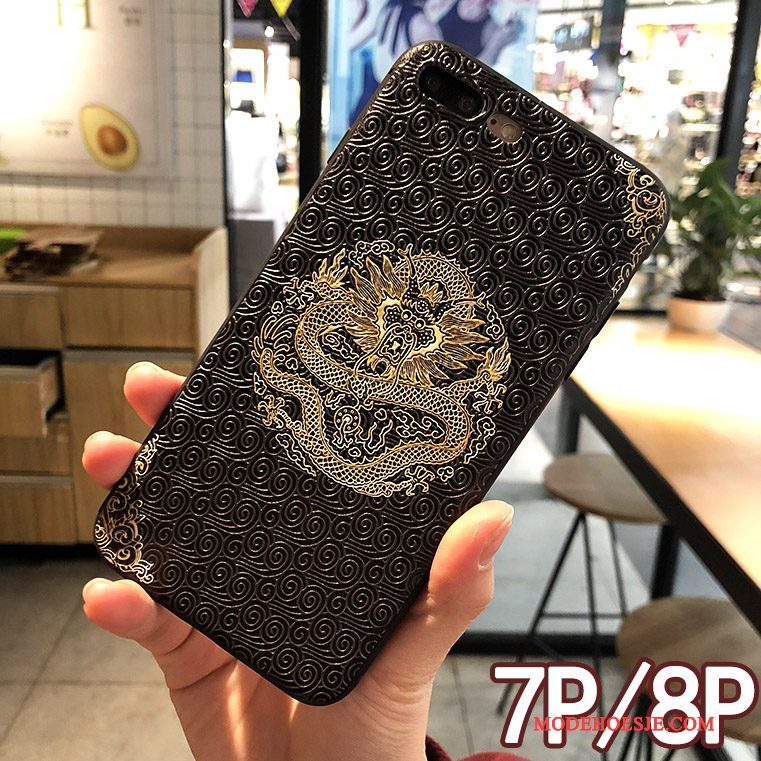 Hoesje iPhone 7 Plus Bescherming Telefoon Anti-fall, Hoes iPhone 7 Plus Zakken Nieuw Dragon Patroon