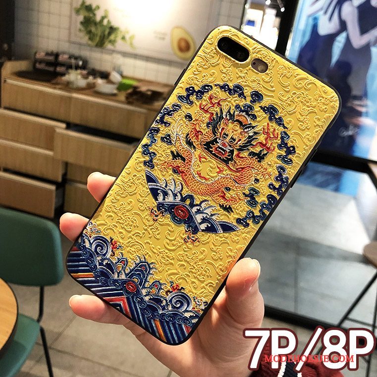 Hoesje iPhone 7 Plus Bescherming Telefoon Anti-fall, Hoes iPhone 7 Plus Zakken Nieuw Dragon Patroon