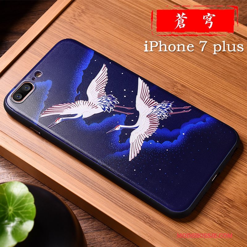 Hoesje iPhone 7 Plus Kleur Lovers Rijkdom, Hoes iPhone 7 Plus Reliëf Chinese Stijl Nieuw