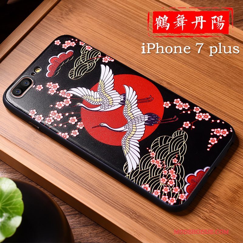 Hoesje iPhone 7 Plus Kleur Lovers Rijkdom, Hoes iPhone 7 Plus Reliëf Chinese Stijl Nieuw