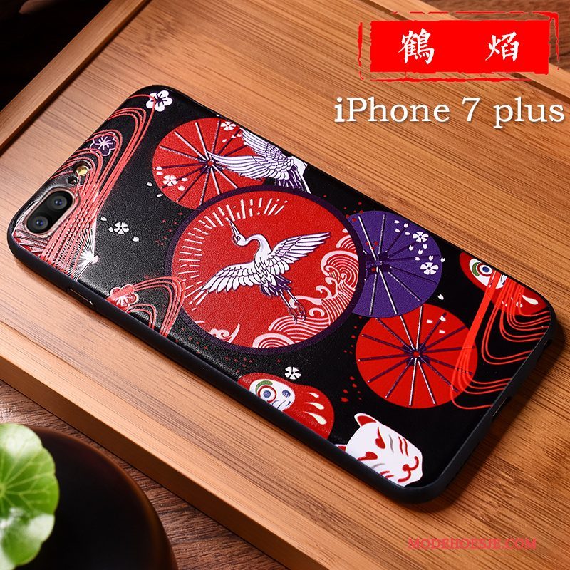 Hoesje iPhone 7 Plus Kleur Lovers Rijkdom, Hoes iPhone 7 Plus Reliëf Chinese Stijl Nieuw