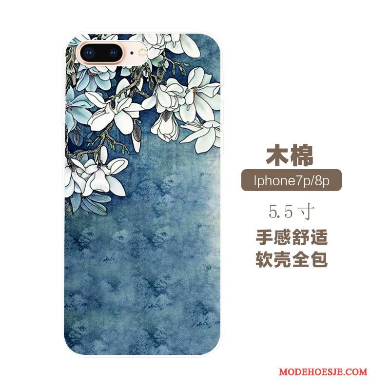 Hoesje iPhone 7 Plus Kleur Telefoon Chinese Stijl, Hoes iPhone 7 Plus Vintage Kunst Etnische