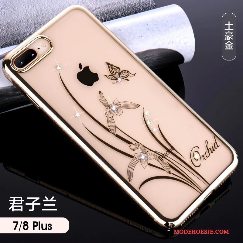 Hoesje iPhone 7 Plus Luxe Hanger Elegante, Hoes iPhone 7 Plus Zakken Roze Anti-fall