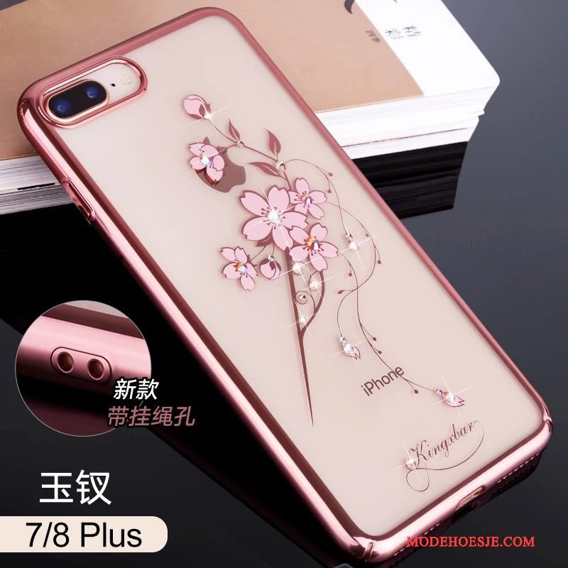 Hoesje iPhone 7 Plus Luxe Hanger Elegante, Hoes iPhone 7 Plus Zakken Roze Anti-fall