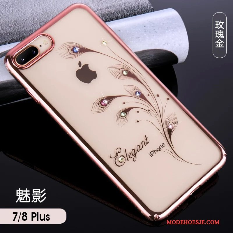 Hoesje iPhone 7 Plus Luxe Hanger Elegante, Hoes iPhone 7 Plus Zakken Roze Anti-fall