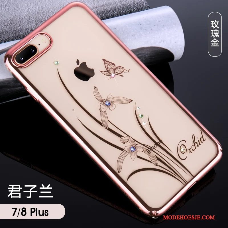 Hoesje iPhone 7 Plus Luxe Hanger Elegante, Hoes iPhone 7 Plus Zakken Roze Anti-fall