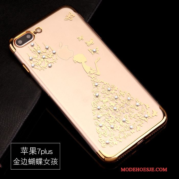 Hoesje iPhone 7 Plus Luxe Telefoon Anti-fall, Hoes iPhone 7 Plus Zakken Goud Trend